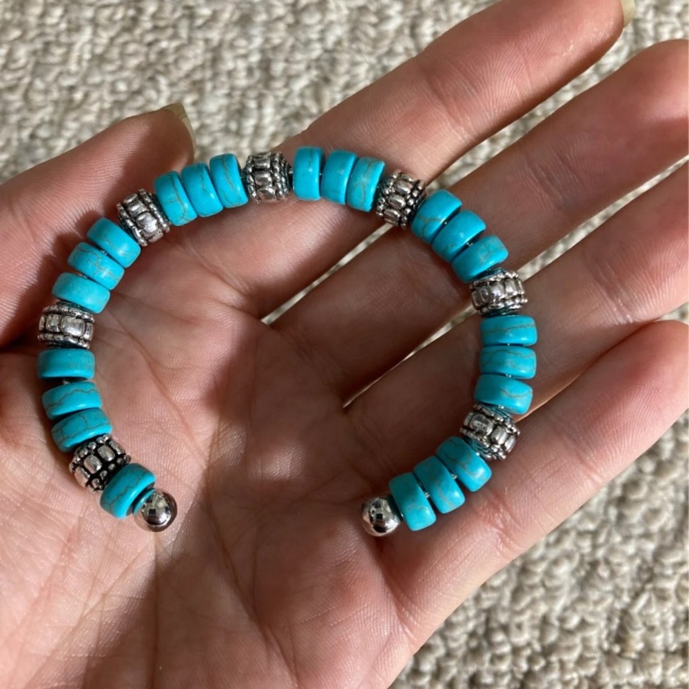 Handmade turquoise bangle bracelet